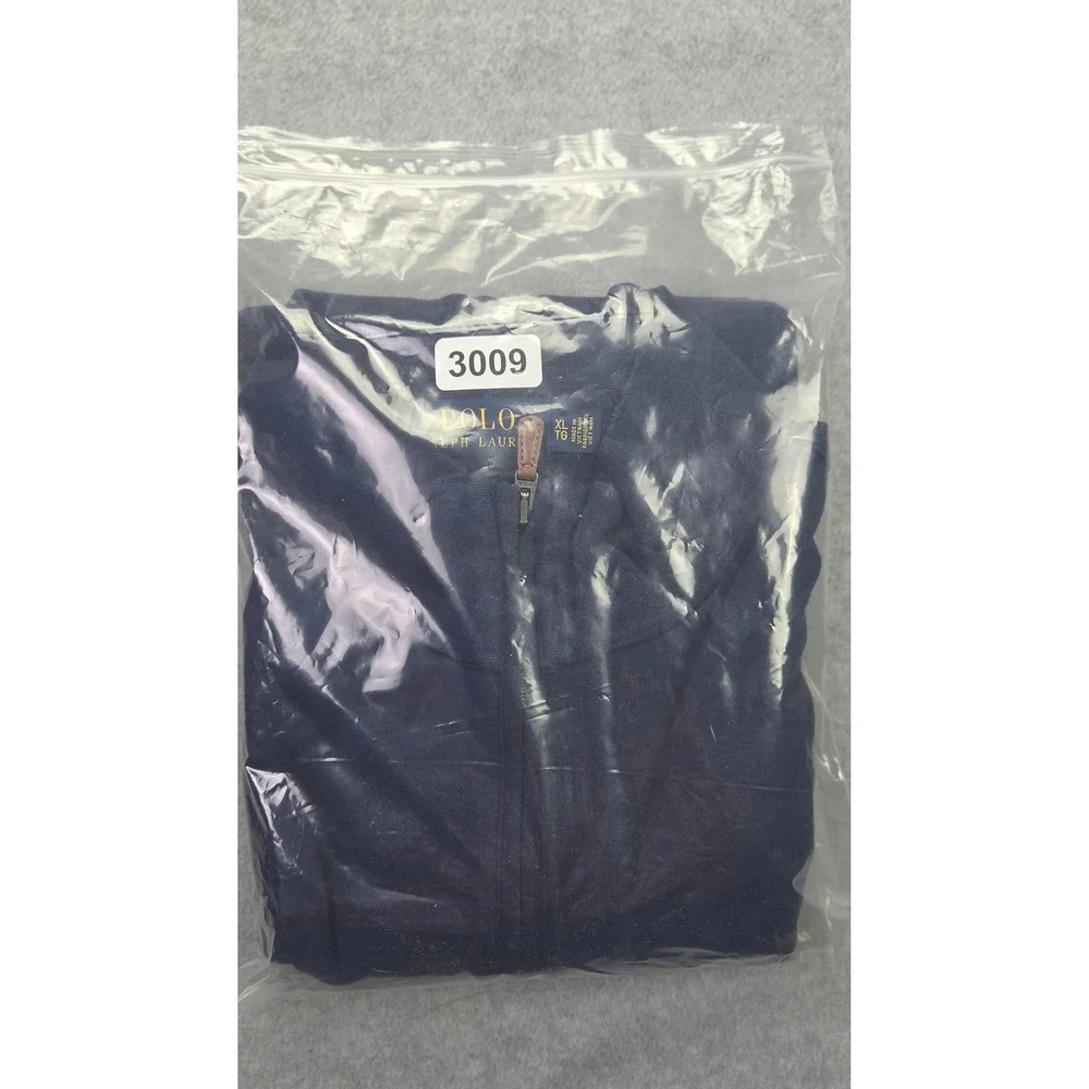 Polo Ralph Lauren Quarter 1/4 Zip Men XL‎ Navy Blue Classic Pullover Sweater